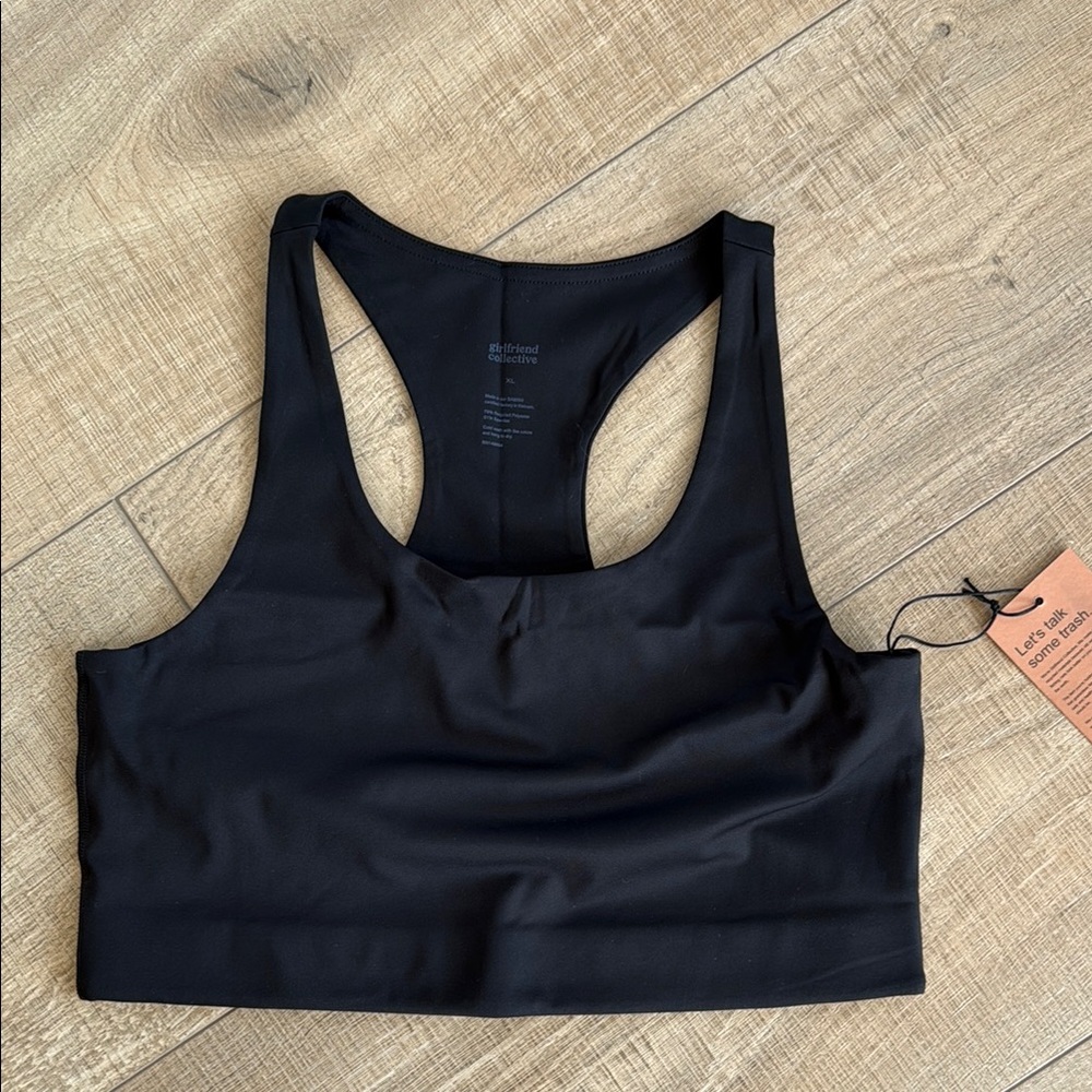 Girlfriend Collective Black Sports Bra Racerback